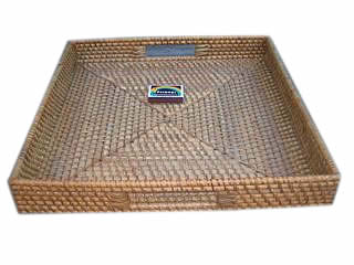 rattan tray square 36cm